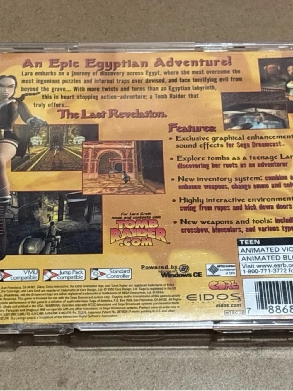 Sega Dreamcast Tomb Raider The Last Revelation Video Game Untested